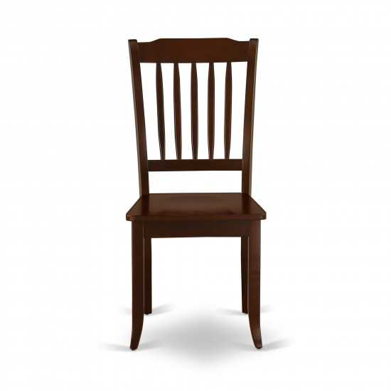 Danbury Vertical Slatted Back Chairs In Mahogany Finish - Set Of 2