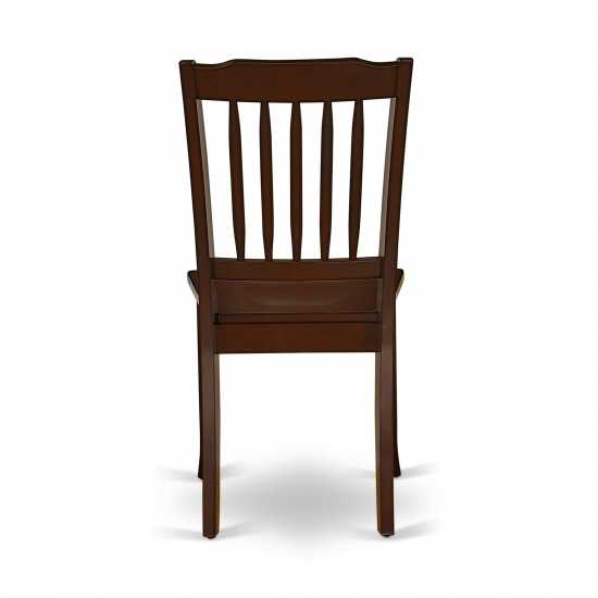 Danbury Vertical Slatted Back Chairs In Mahogany Finish - Set Of 2