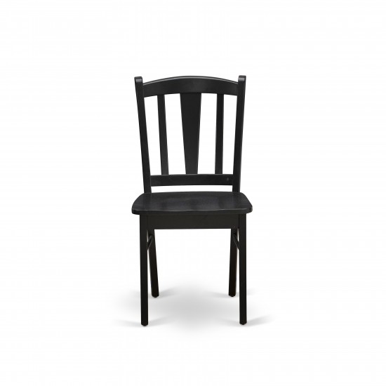 East West Dlc-Blk-W Dublin Chair With Wood Seat In Black Finish - Set Of 2