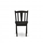 East West Dlc-Blk-W Dublin Chair With Wood Seat In Black Finish - Set Of 2