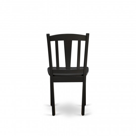 East West Dlc-Blk-W Dublin Chair With Wood Seat In Black Finish - Set Of 2