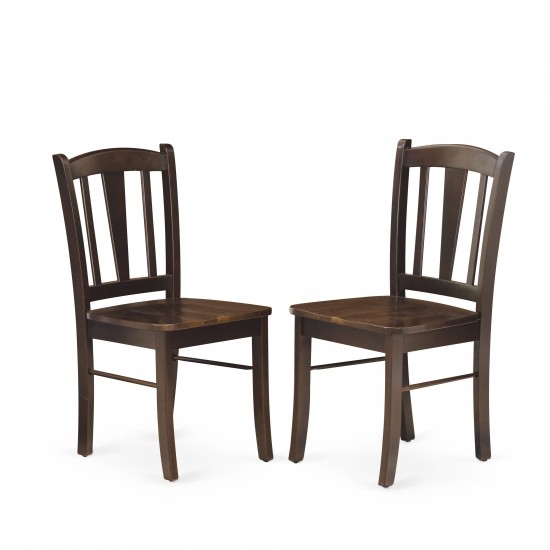 Dublin Dining Room Chair With Wood Seat - Set Of 2, Mahogany