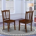 Dublin Dining Room Chair With Wood Seat - Set Of 2, Mahogany