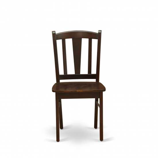 Dublin Dining Room Chair With Wood Seat - Set Of 2, Mahogany