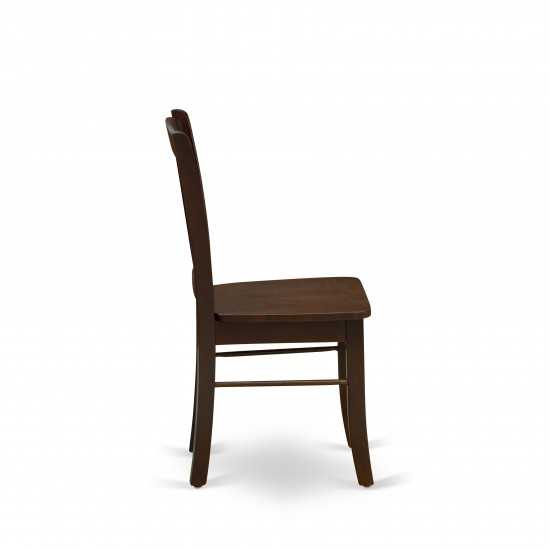 Dublin Dining Room Chair With Wood Seat - Set Of 2, Mahogany