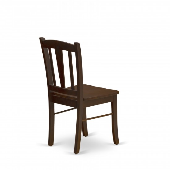 Dublin Dining Room Chair With Wood Seat - Set Of 2, Mahogany