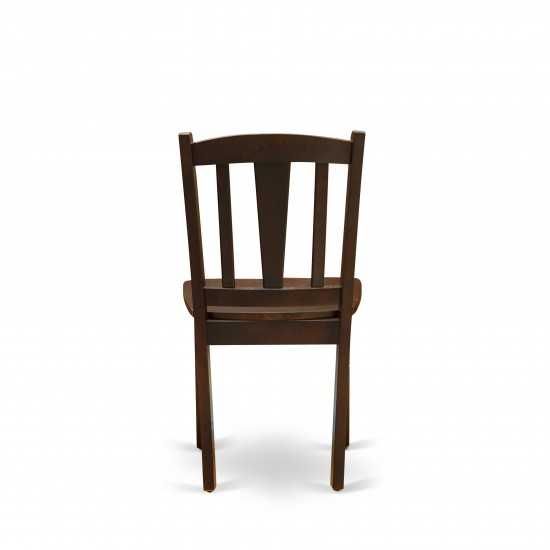 Dublin Dining Room Chair With Wood Seat - Set Of 2, Mahogany