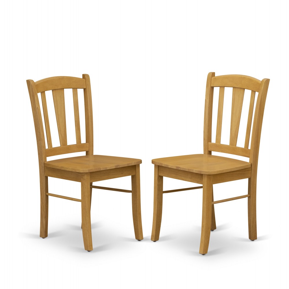 Dublin Dining Room Chair With Wood Seat - Set Of 2, Oak