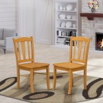 Dublin Dining Room Chair With Wood Seat - Set Of 2, Oak