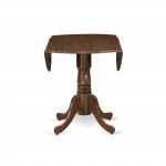 Dublin Dining Table Made Of Rubber Wood, Two 9" Drop Leaves, 42" Round, Walnut