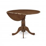 Dublin Dining Table Made Of Rubber Wood, Two 9" Drop Leaves, 42" Round, Walnut