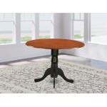 Round Table With 29" Drop Leaves In Saddle Brown, Black & Cherry