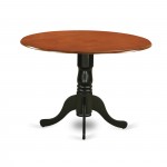 Round Table With 29" Drop Leaves In Saddle Brown, Black & Cherry