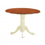 Dublin Round Table With Two 9" Drop Leaves In Buttermilk & Cherry Finish