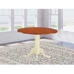 Dublin Round Table With Two 9" Drop Leaves In Buttermilk & Cherry Finish