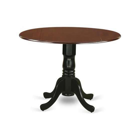 Dublin Round Table With Two 9" Drop Leaves In Mahogany And Black Finish