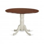 Dublin Round Table With Two 9" Drop Leaves - Mahogany And Linen White Finish