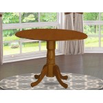 Round Table With 29" Drop Leaves In Saddle Brown, Saddle Brown