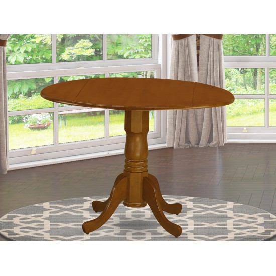 Round Table With 29" Drop Leaves In Saddle Brown, Saddle Brown