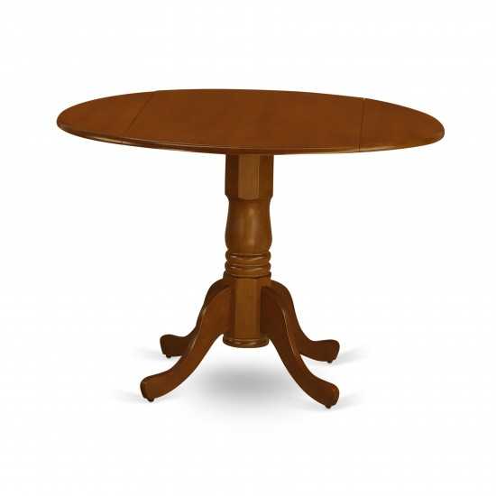 Round Table With 29" Drop Leaves In Saddle Brown, Saddle Brown