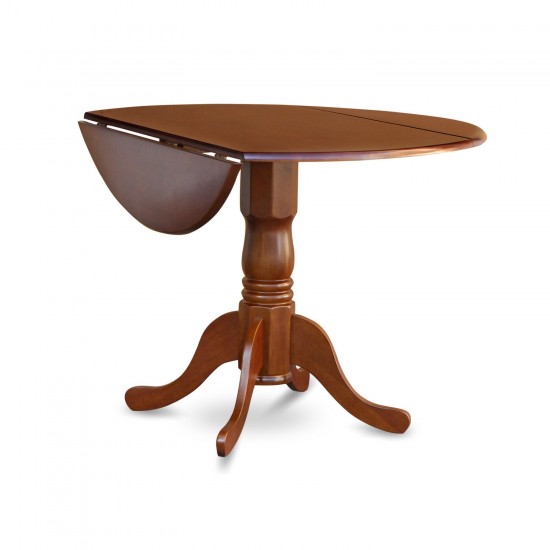 Round Table With 29" Drop Leaves In Saddle Brown, Saddle Brown