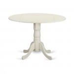 Round Table With 29" Drop Leaves, Linen White