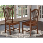 Dover Dining Room Chairs With Wood Seat - Finished In Mahogany - Set Of 2