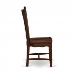 Dover Dining Room Chairs With Wood Seat - Finished In Mahogany - Set Of 2