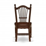 Dover Dining Room Chairs With Wood Seat - Finished In Mahogany - Set Of 2