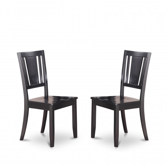 Dudley Dining Chair With Wood Seat In Black Finish - Set Of 2