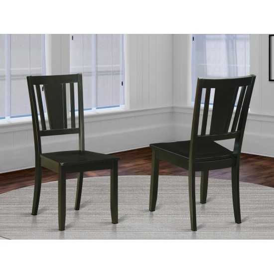 Dudley Dining Chair With Wood Seat In Black Finish - Set Of 2