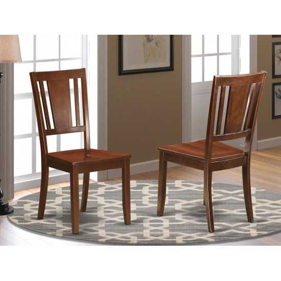 Dudley Dining Chair With Wood Seat In Mahogany Finish - Set Of 2