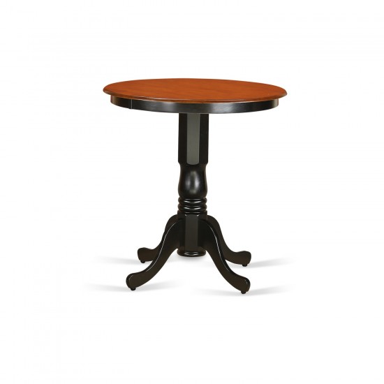 Round Counter Height Table In Black And Cherry