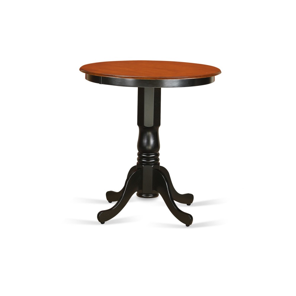 Round Counter Height Table In Black And Cherry