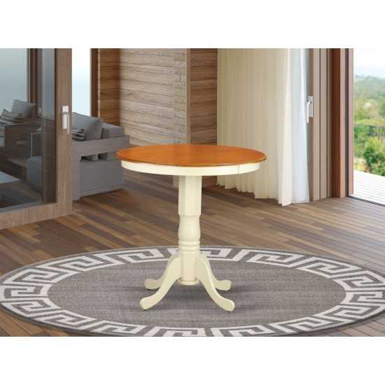 Round Counter Height Table In Linen White