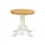 Edan Dining Table Rubber Wood, Oak Finish Top, 30", White Finish Pedestal