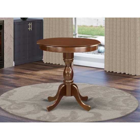 Small Dining Table, Oak Color Top Surface, Asian Wood Table Pedestal Legs Oak Finish