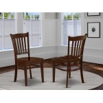 Groton Dining Chair With Wood Seat In Mahogany Finish - Set Of 2