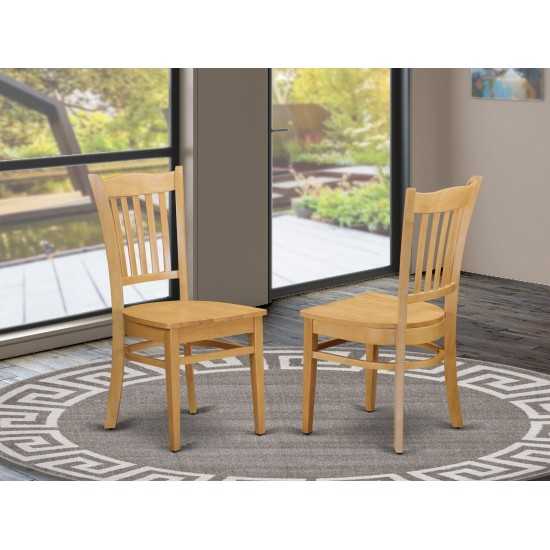 Groton Dining Chair With Wood Seat In Black Finish - Set Of 2, Oak