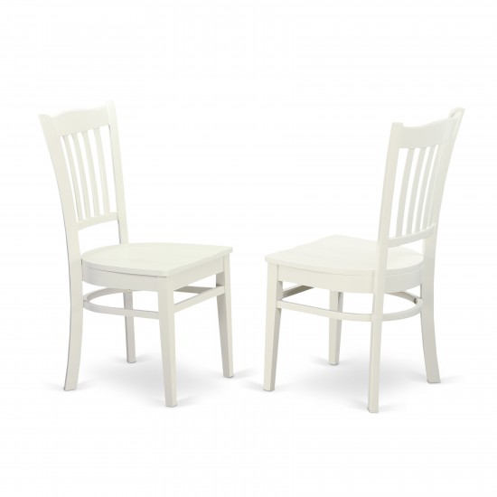 Groton Dining Chair With Wood Seat In Linen White Finish - Set Of 2