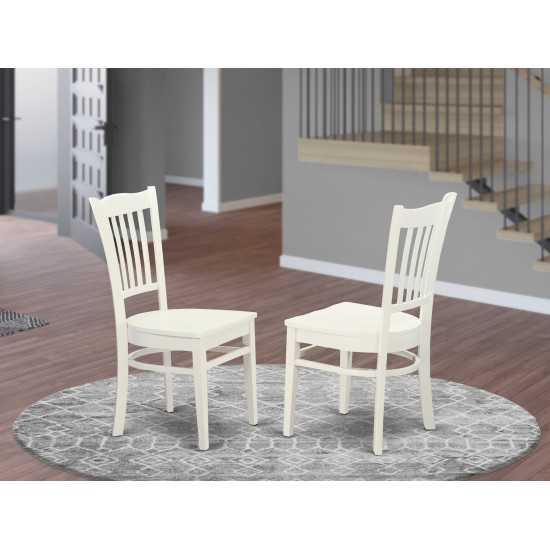 Groton Dining Chair With Wood Seat In Linen White Finish - Set Of 2