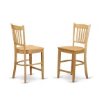 Groton Counter Stools With Wood Seat In Oak Finish - Set Of 2