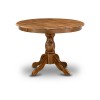 Dinner Table, Natural Acacia Color Top Surface, Asian Wood Dining Table Pedestal Legs, Natural Acacia Finish