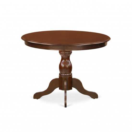 Dinette Table, Mahogany Color Top Surface, Asian Wood Dining Table Pedestal Legs Mahogany Finish