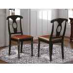 Kenley Nappoleon-Styled Dining Chair, Faux Leather Upholstered Seat, Set Of 2