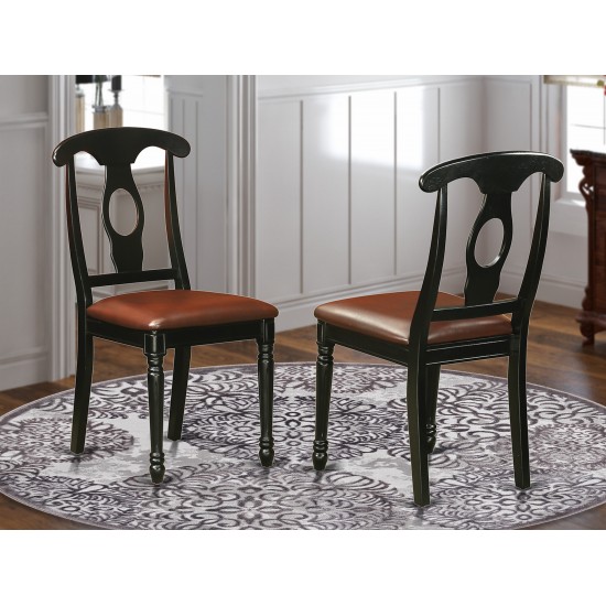 Kenley Nappoleon-Styled Dining Chair, Faux Leather Upholstered Seat, Set Of 2