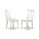 Kenley Nappoleon-Styled Dining Chair, Plain Wood Seat In Linen White- Set Of 2