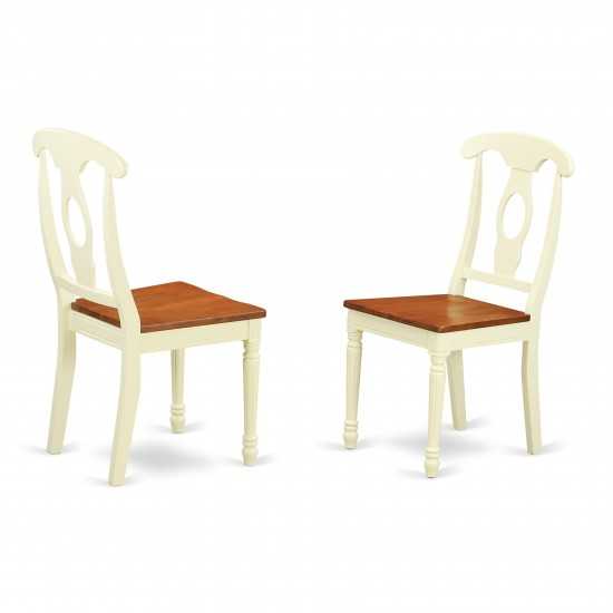 Napoleon Styled Chair With Wood Seat - Set Of 2, Buttermilk & Cherry