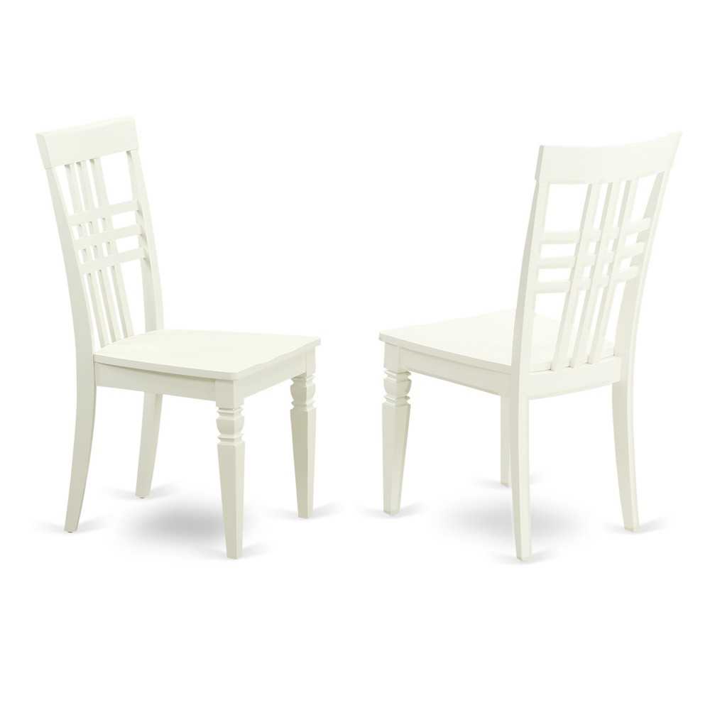 Logan Dining Chair With Wood Seat - Linen White Finish- Set Of 2