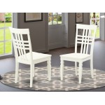 Logan Dining Chair With Wood Seat - Linen White Finish- Set Of 2